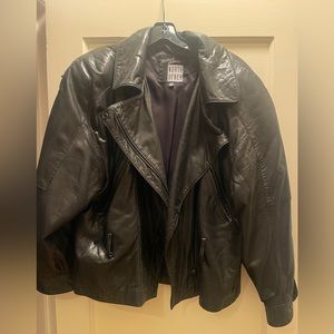 North Beach Leather Black bomber jacket